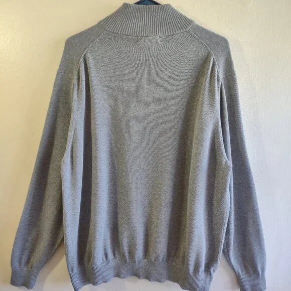 Vintage Lands End Men's 1/4 Zip Pullover Retro Embroidered Tennis Size 46-48 XL - Picture 3 of 7